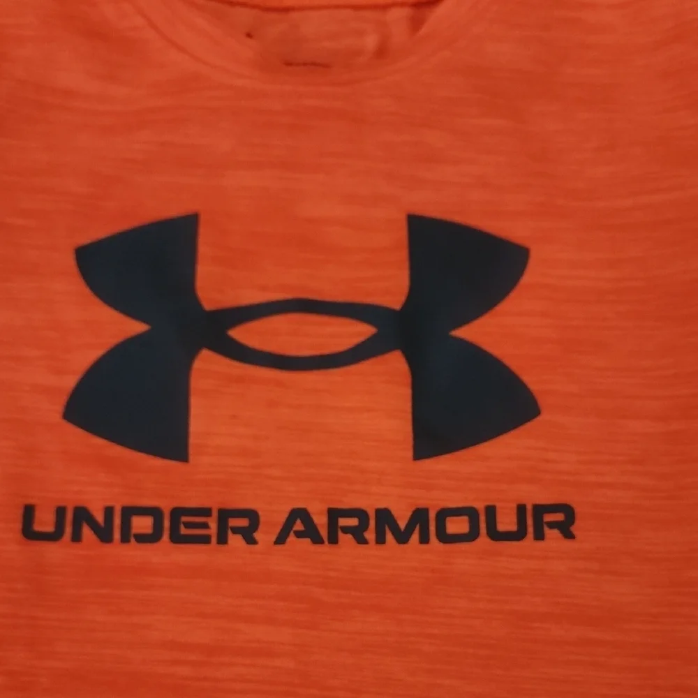Under Armour Kids' Bright Orange Short Sleeve Shirt. Size 4 Worn Once - Picture 2 of 4